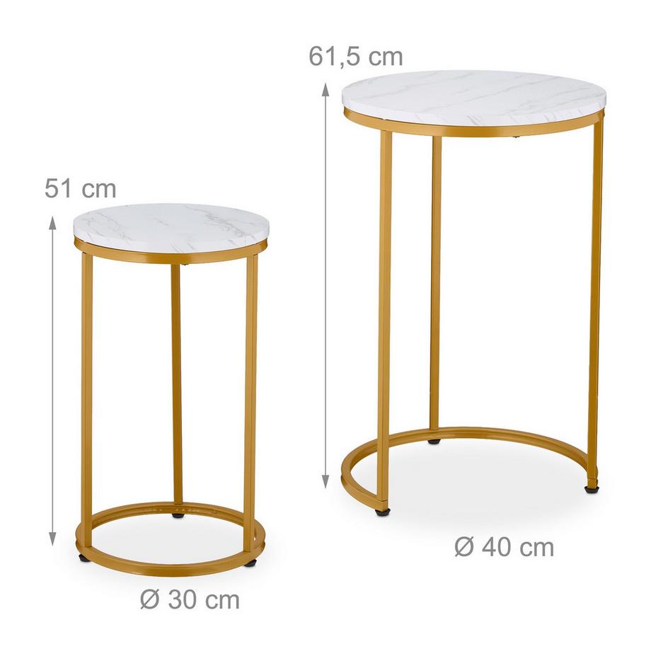 Northix Set di 2 tavolini impilabili  