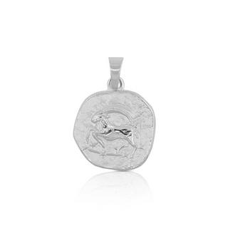 MUAU Schmuck  Pendentif signe du zodiaque capricorne or blanc 750, 16x22mm 