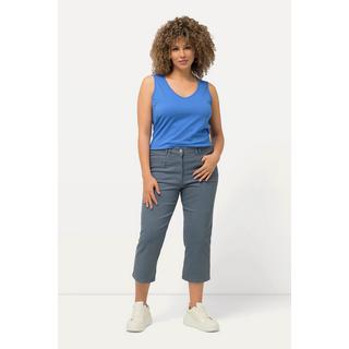 Ulla Popken  Pantaloni a 7/8 modello Mony in comodo tessuto elasticizzato con tasche con zip 