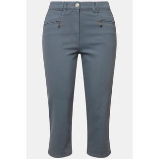 Ulla Popken  Pantaloni a 7/8 modello Mony in comodo tessuto elasticizzato con tasche con zip 