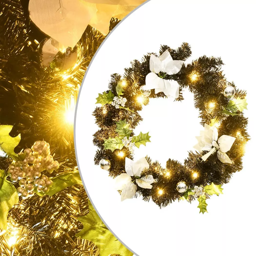 VidaXL - Couronne de noël, One Size, Argent