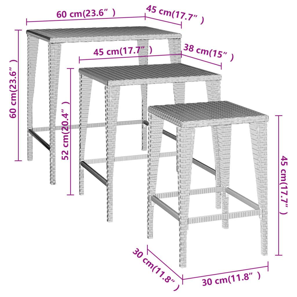 VidaXL Table gigogne rotin synthétique  