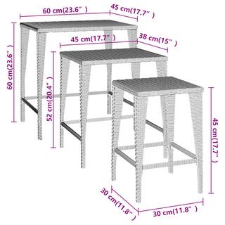 VidaXL Table gigogne rotin synthétique  