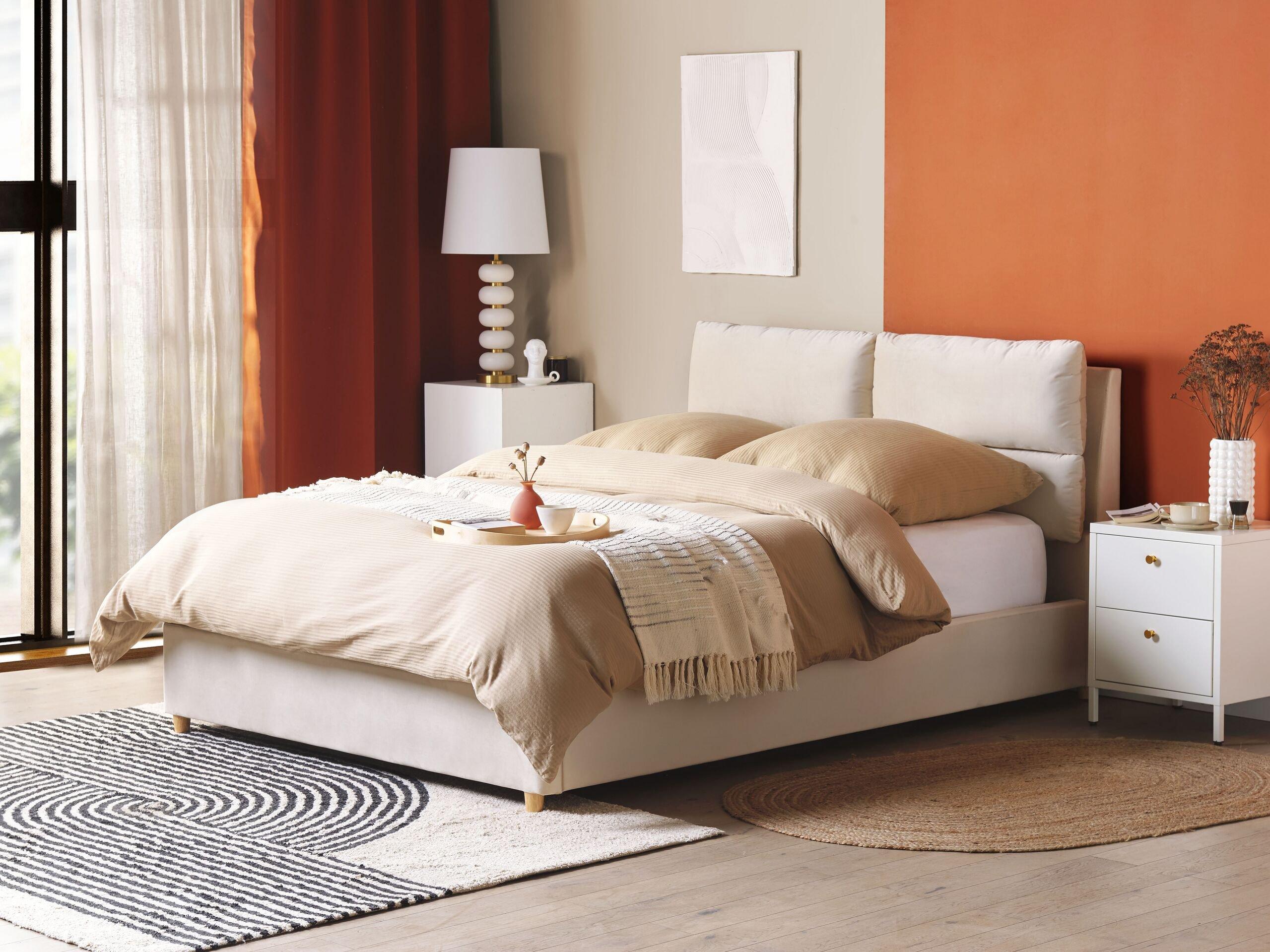 Beliani Bett mit Lattenrost aus Samtstoff Modern BATILLY  