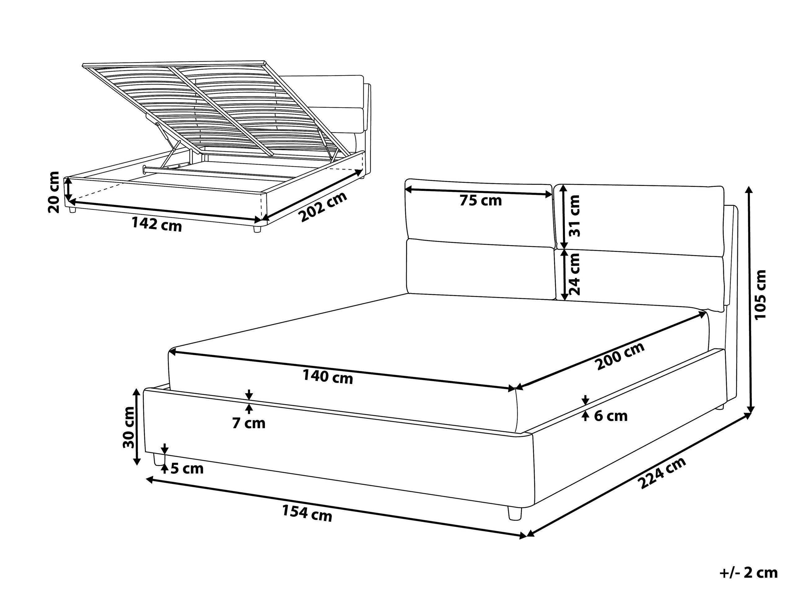 Beliani Letto con rete a doghe en Velluto Moderno BATILLY  