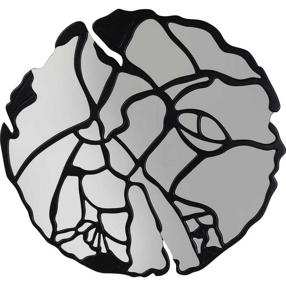 KARE Design Specchio da parete Pieces Nero opaco rotondo 100  