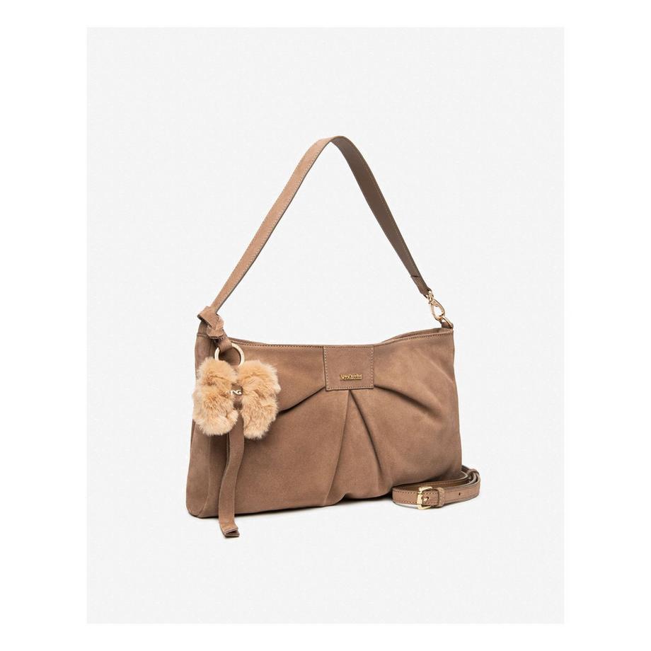Nero Giardini Sac à bandoulière en cuir velours avec plis devant  