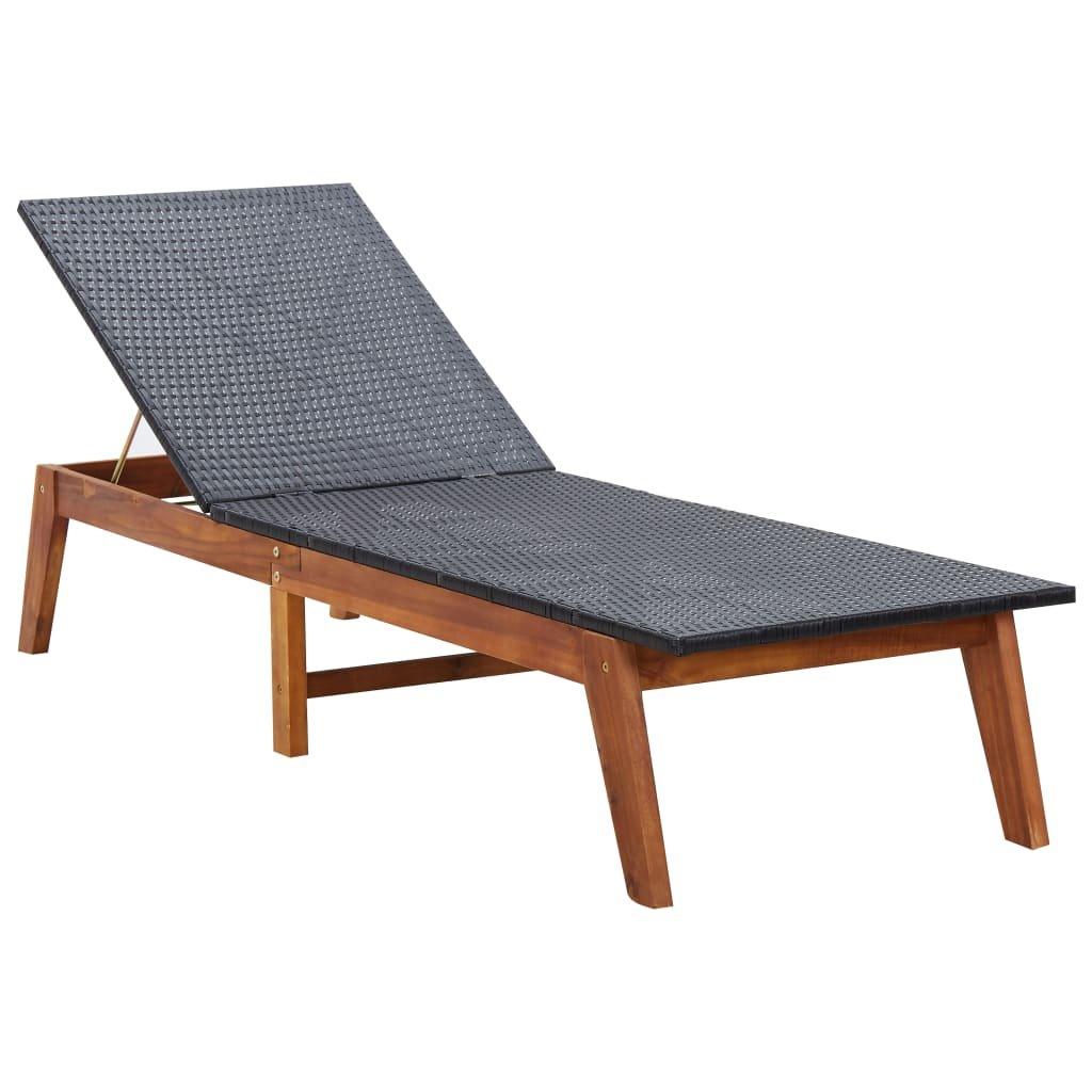 VidaXL Chaise longue rotin synthétique  