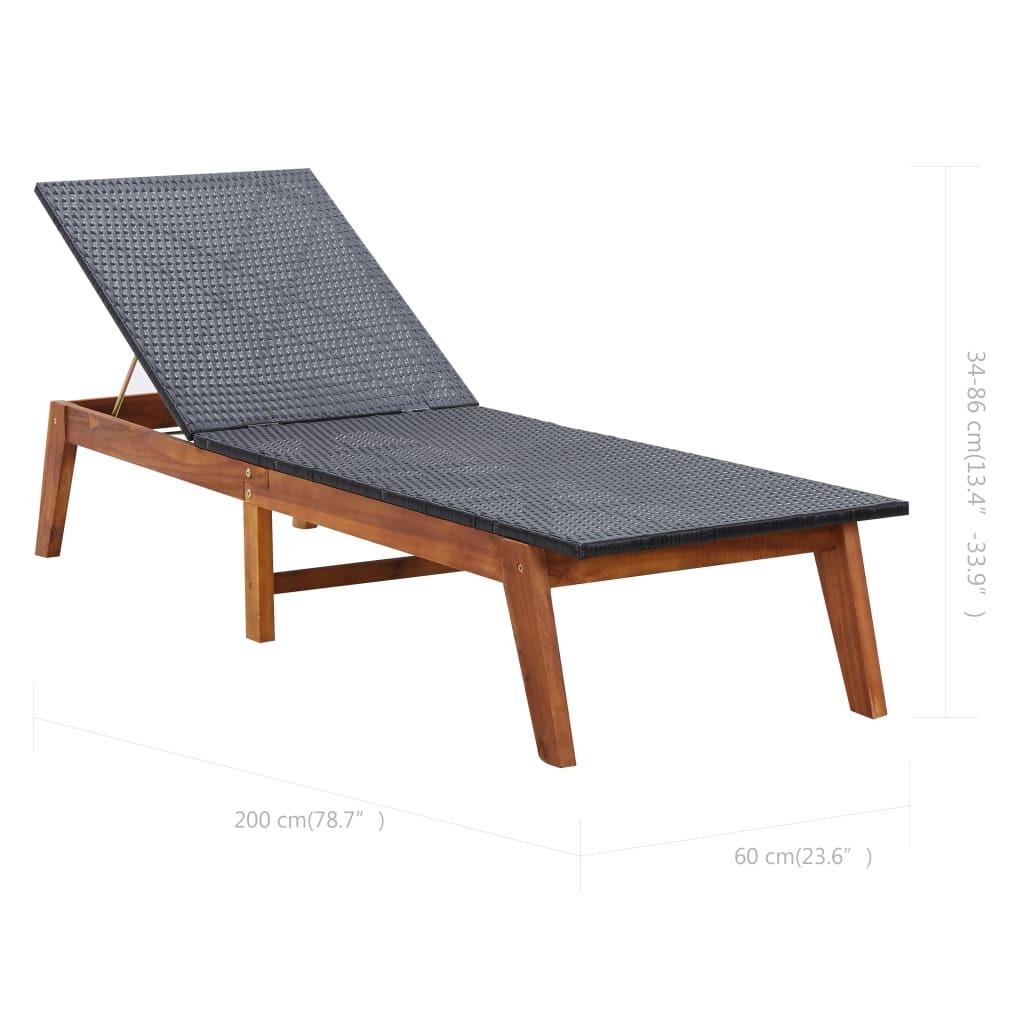 VidaXL Chaise longue rotin synthétique  