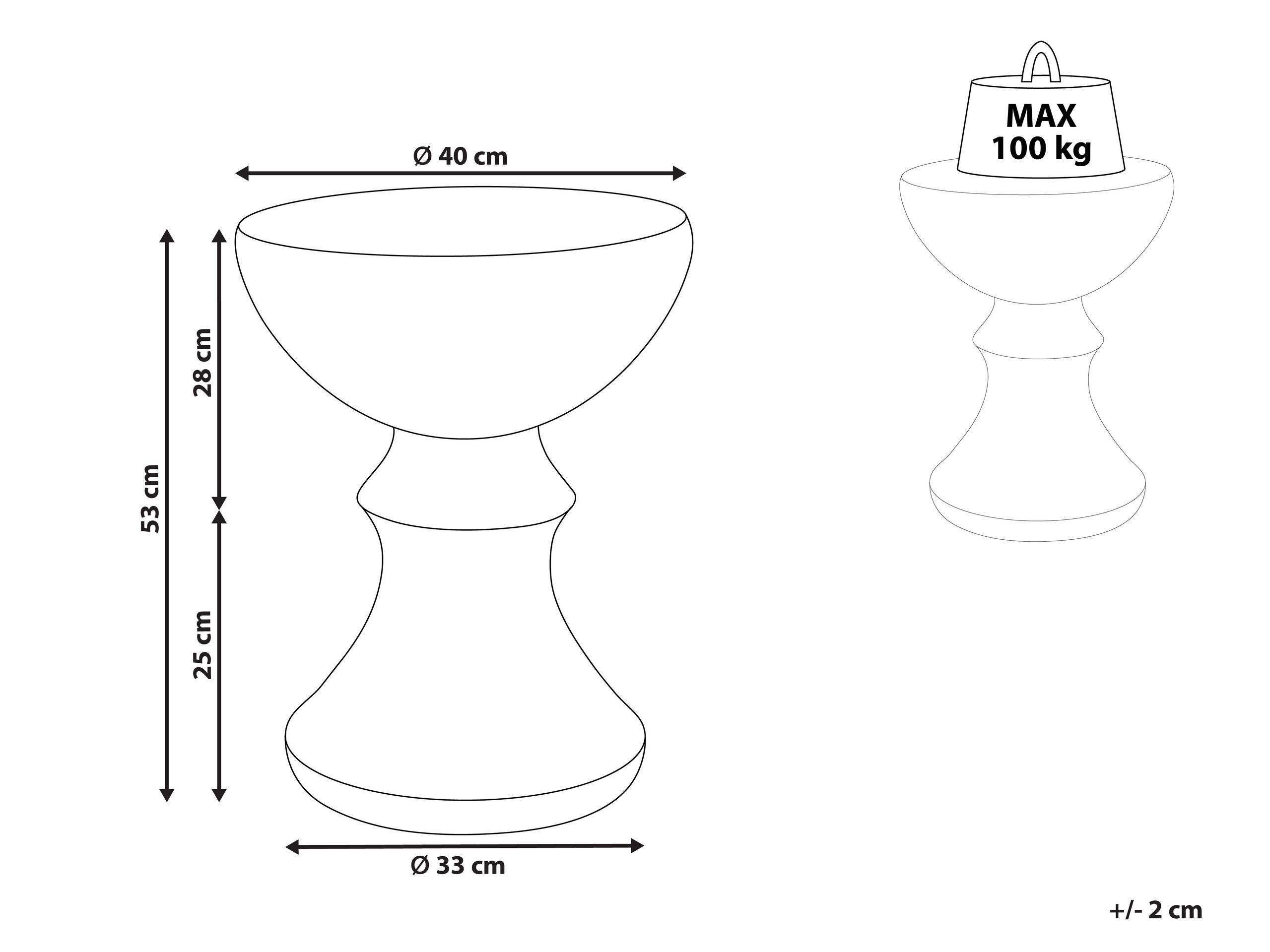 Beliani Table d'appoint en MgO Rétro CALDARO  