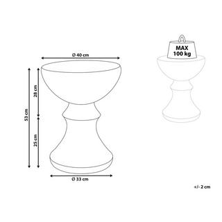 Beliani Table d'appoint en MgO Rétro CALDARO  