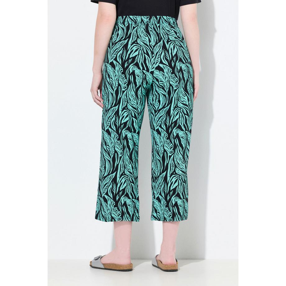 Ulla Popken Culottes Jersey Stampa Giungla Vita Elastica  