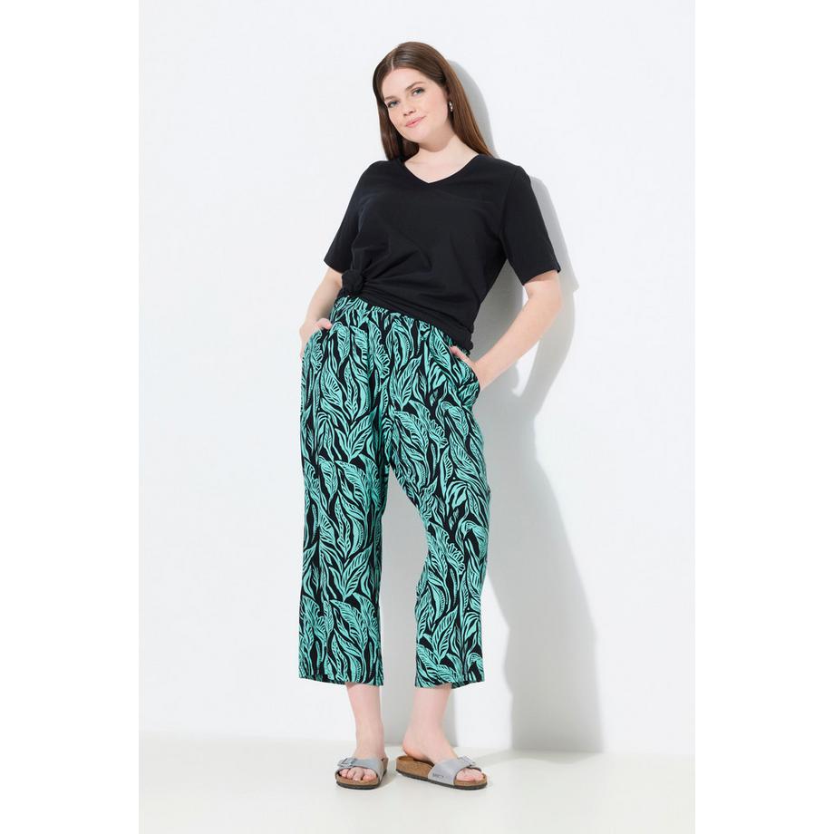 Ulla Popken Culottes Jersey Stampa Giungla Vita Elastica  
