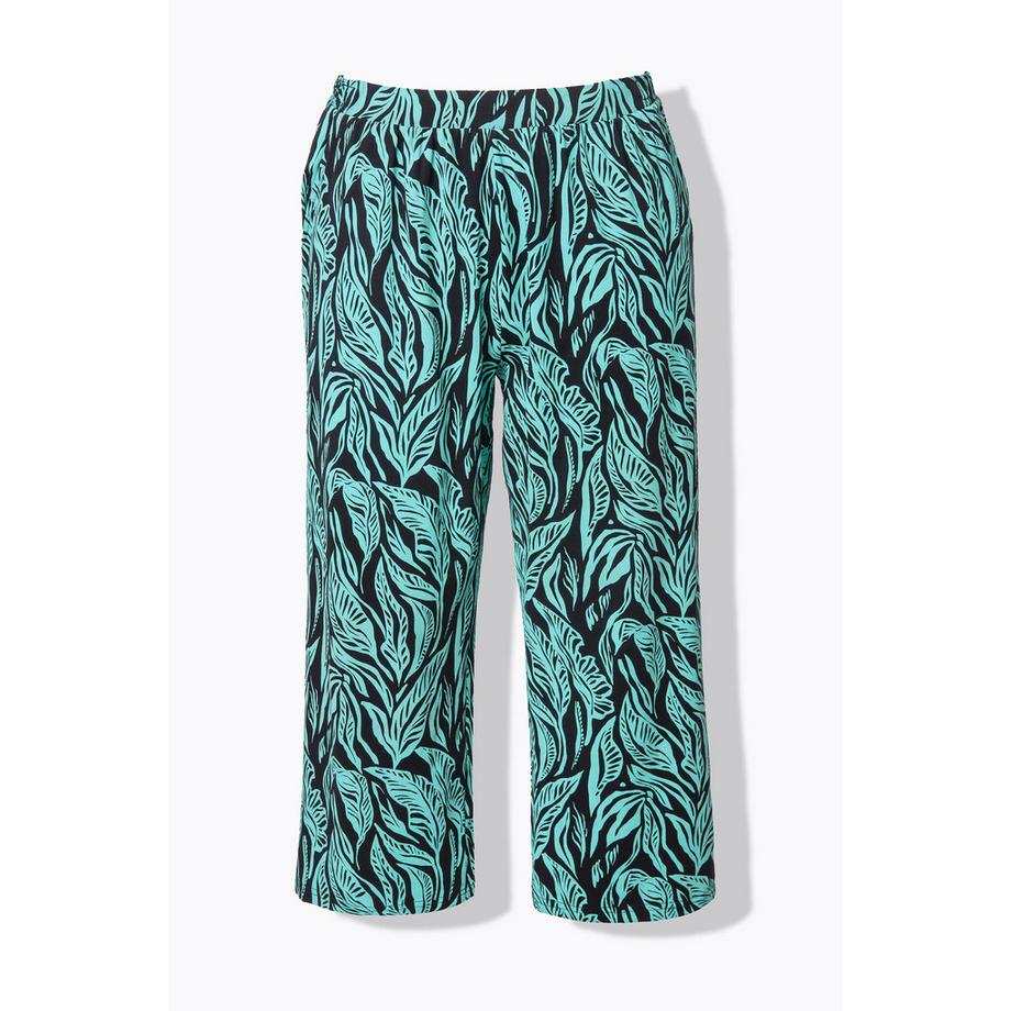 Ulla Popken Culottes Jersey Stampa Giungla Vita Elastica  