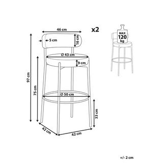 Beliani Set mit 2 Barstühlen aus Bouclé Modern ALLISON  