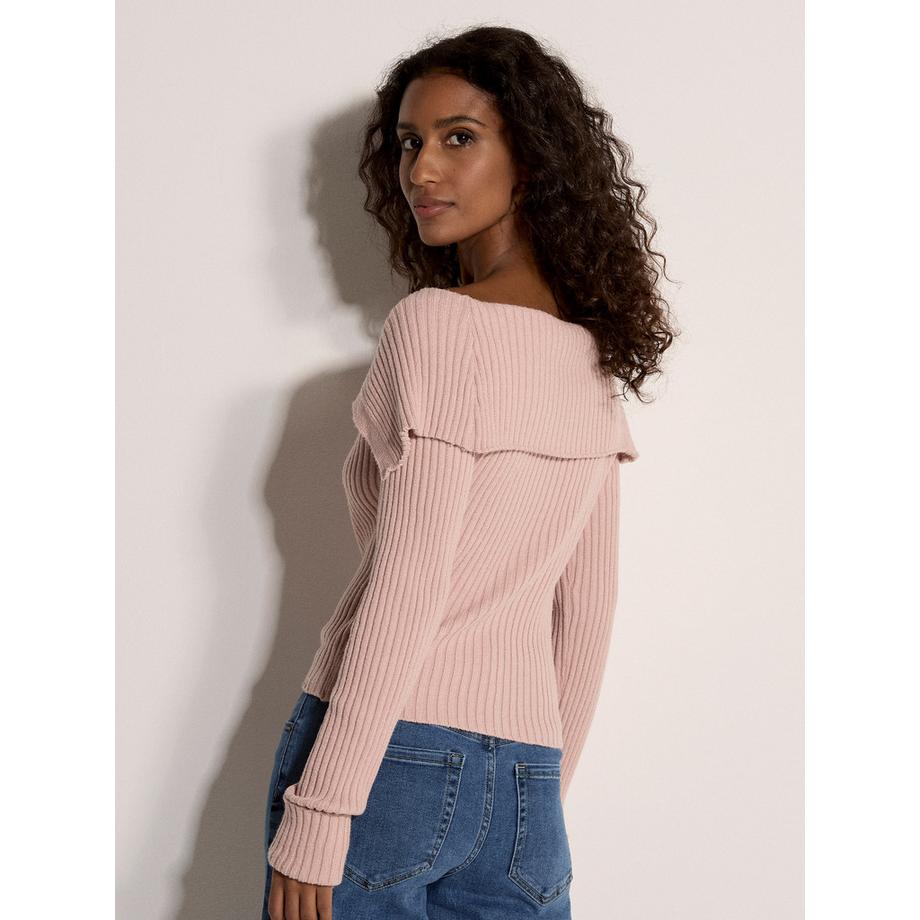 APRICOT Cardigan en maille côtelée à large col  