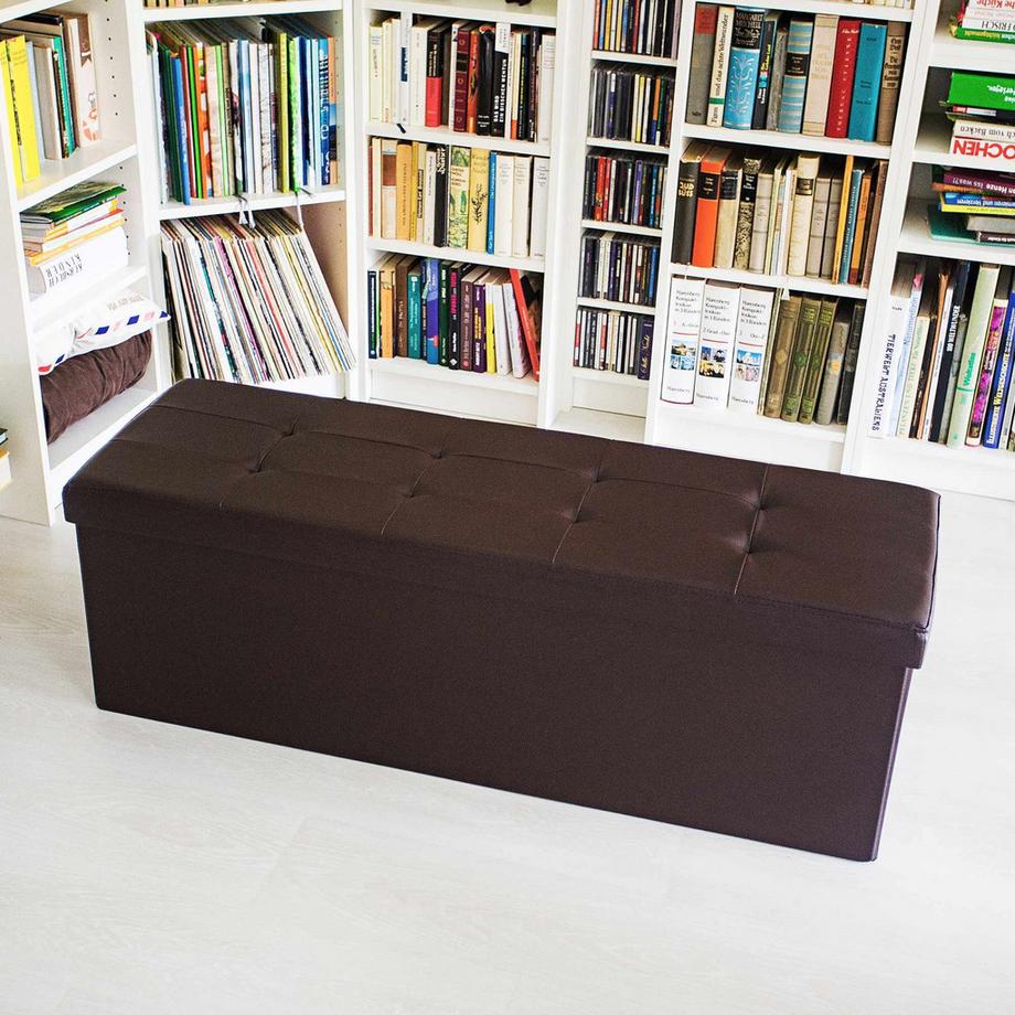 B2X Klappbare Sitzbank mit Stauraum aus Kunstleder  