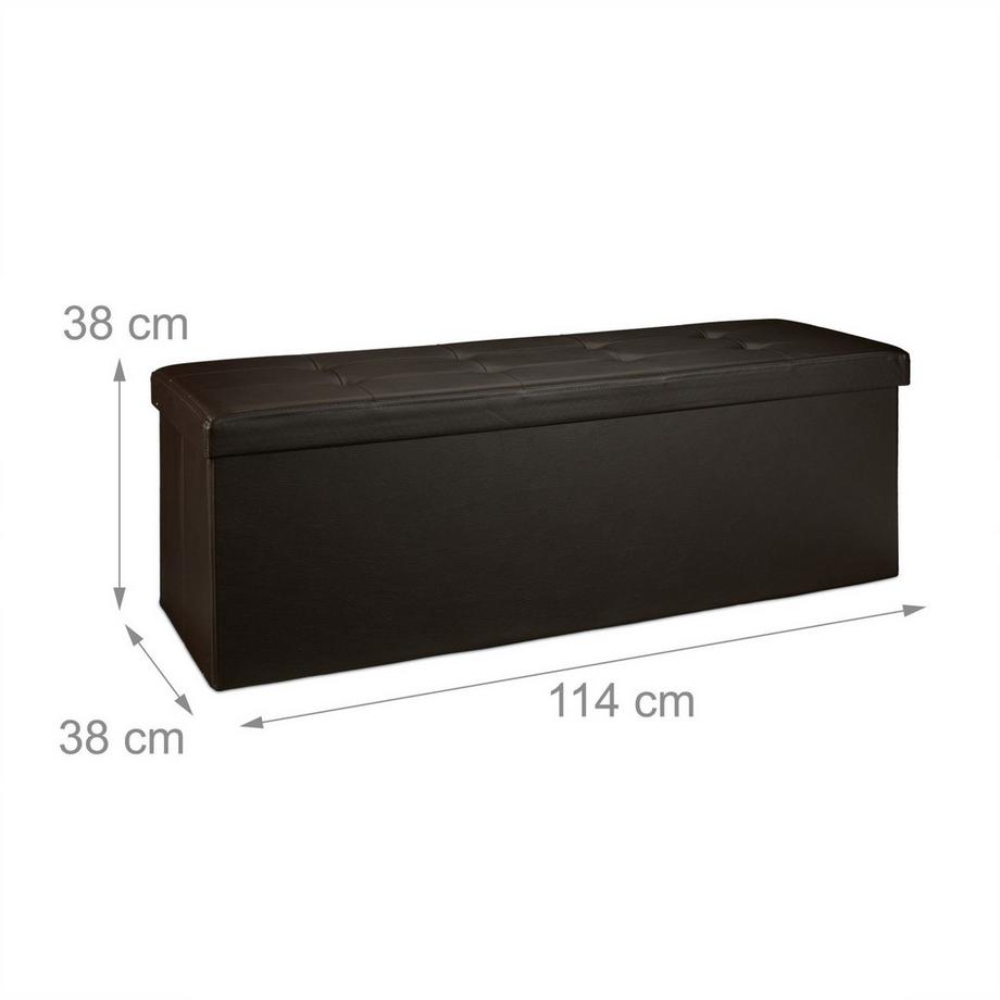 B2X Klappbare Sitzbank mit Stauraum aus Kunstleder  