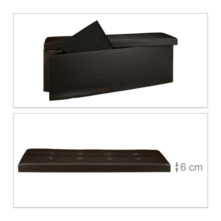 B2X Klappbare Sitzbank mit Stauraum aus Kunstleder  