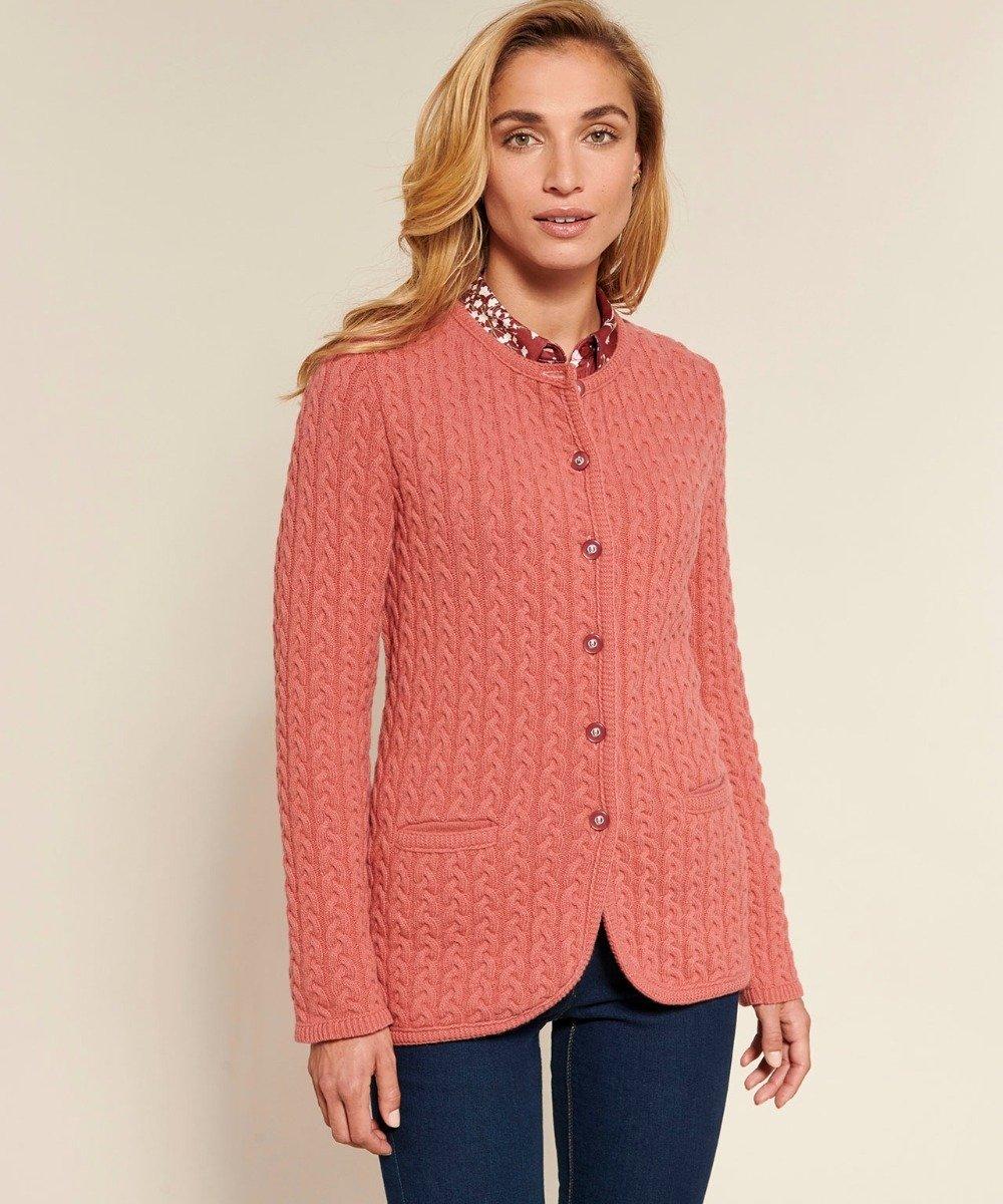 Image of Strickjacke, 80 % Lammwolle. Damen Rosa 54/56