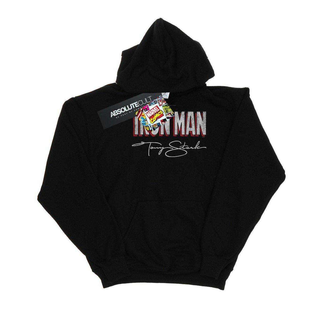 Image of Iron Man Aka Tony Stark Kapuzenpullover Unisex Schwarz 152-158