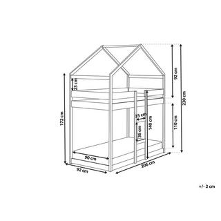 Beliani Letto a castello en Legno di pino Scandinavo LABATUT  