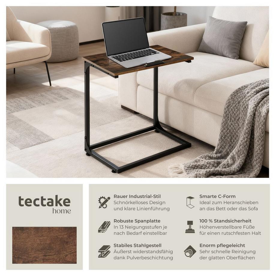 Tectake Table d'appoint RUSTON style industriel  