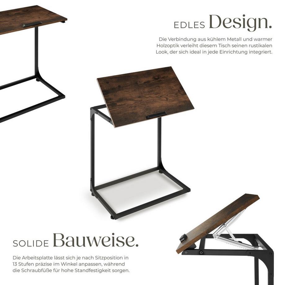 Tectake Table d'appoint RUSTON style industriel  