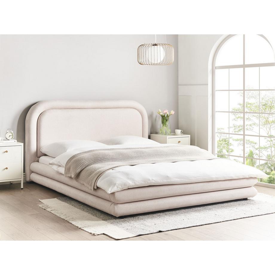 Beliani Letto en Lino sintetico Minimalista LAVARDENS  