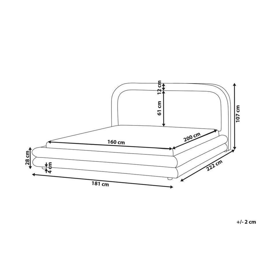 Beliani Letto en Lino sintetico Minimalista LAVARDENS  