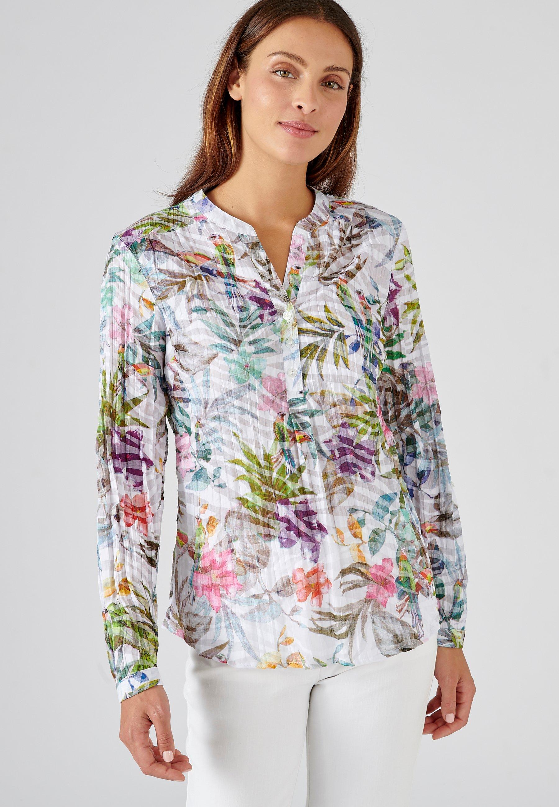 Image of Tunika In Ausbrenner-optik. Damen Weiss 48