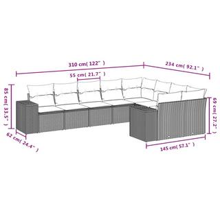 VidaXL Garten sofagarnitur poly-rattan  