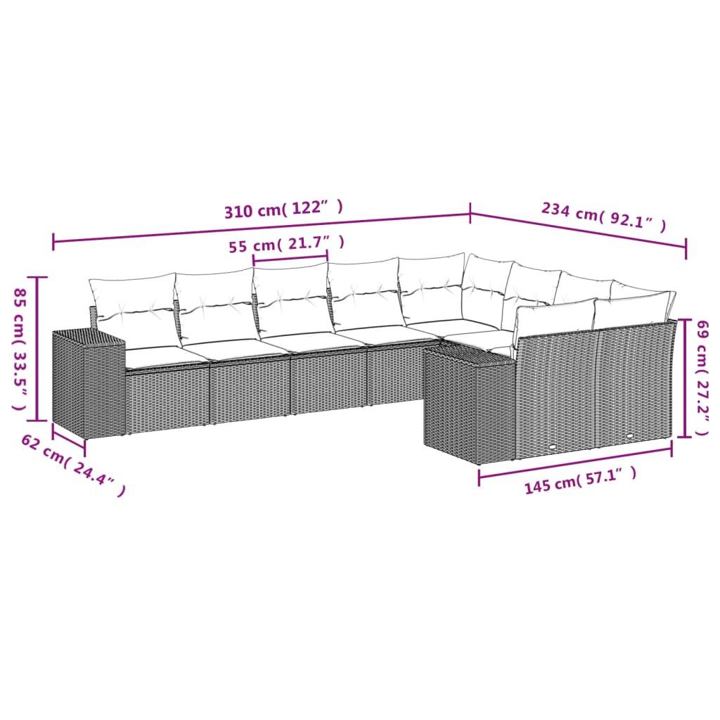 VidaXL Ensemble de canapés de jardin rotin synthétique  