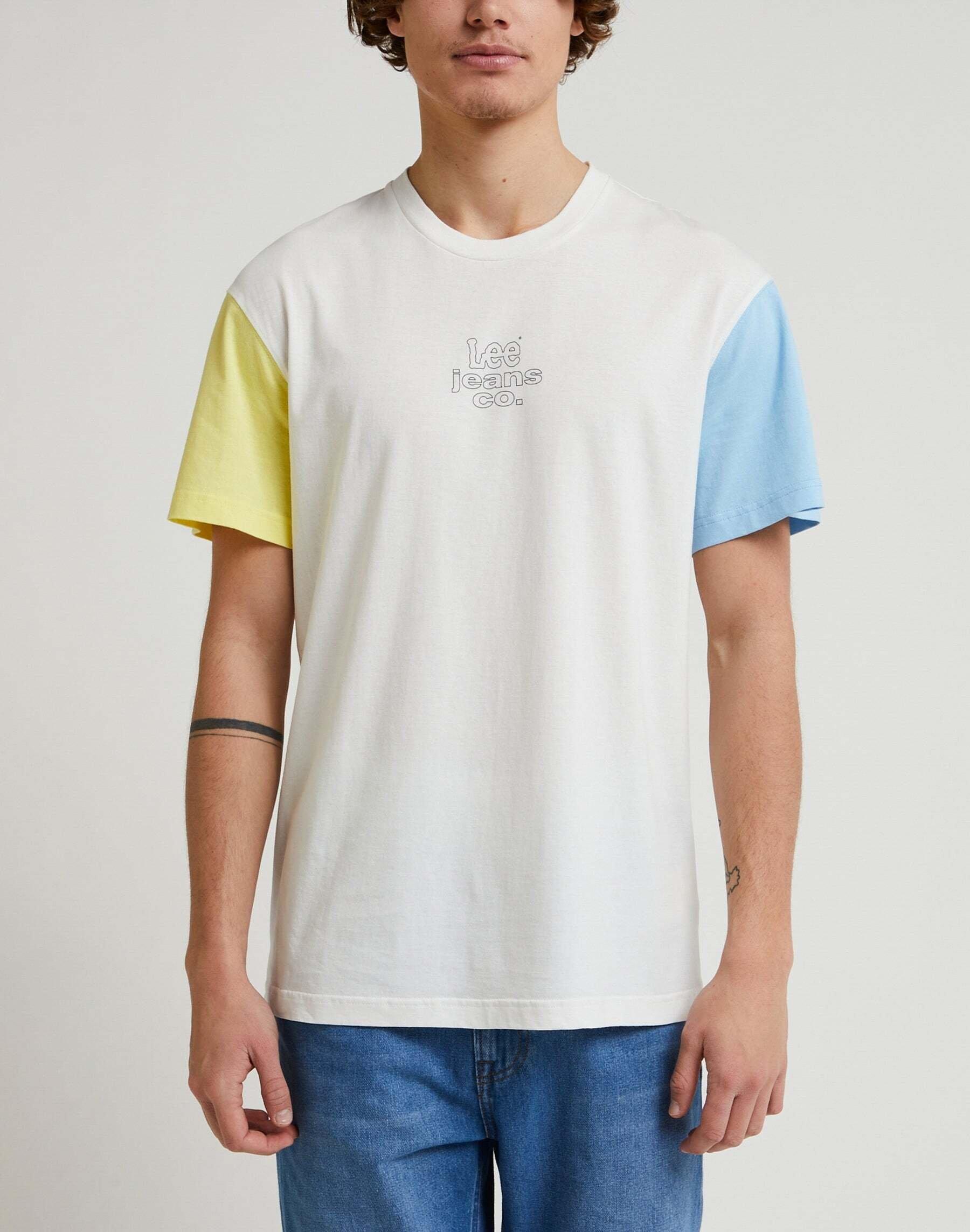 Image of T-shirts Relaxed Color Block Tee Herren Beige S