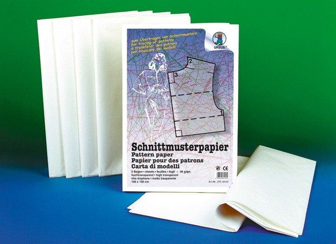 Ursus URSUS Schnittmusterpapier 100x150cm 2761000 40g, transparent 5 Blatt  