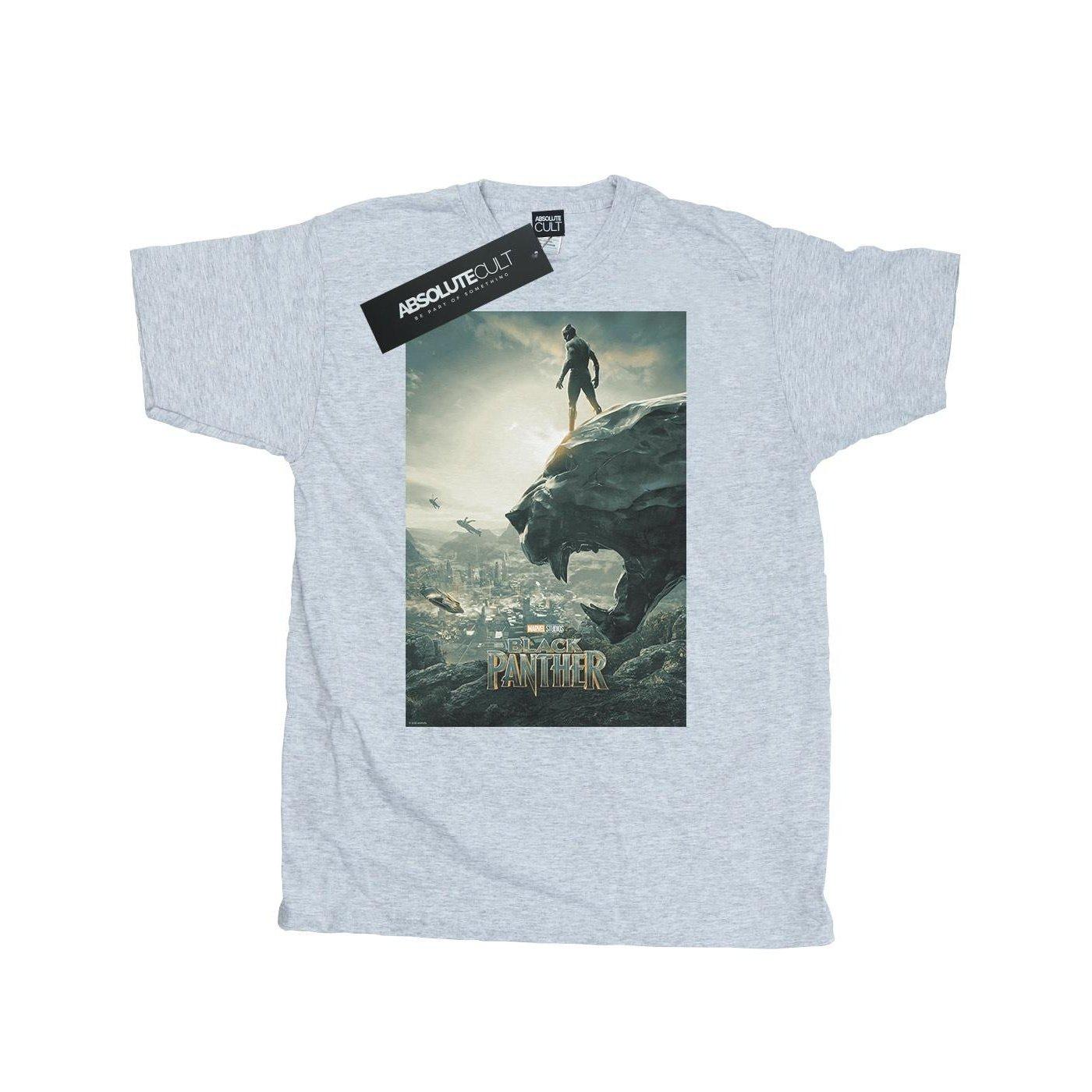 Image of Black Panther Poster Tshirt Herren Grau L