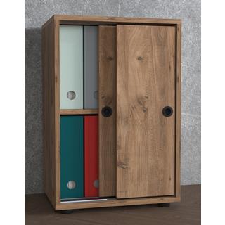 VCM Büroschrank mit 2 Fächern | moderner Aktenschrank mit Schiebetüren | Maße ca. H. 74 x B. 49 x T. 38 cm – Ulas 2-Fach  