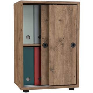 VCM Büroschrank mit 2 Fächern | moderner Aktenschrank mit Schiebetüren | Maße ca. H. 74 x B. 49 x T. 38 cm – Ulas 2-Fach  