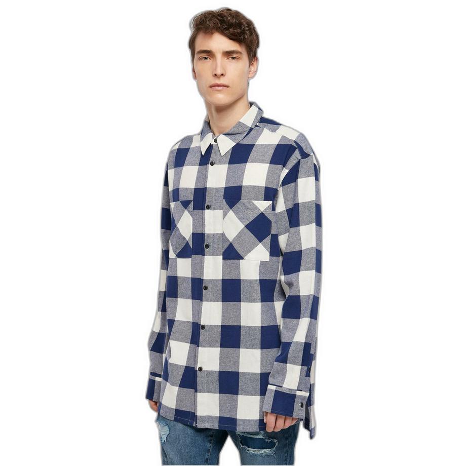 URBAN CLASSICS Camicia Lunga Oversize a Quadri  