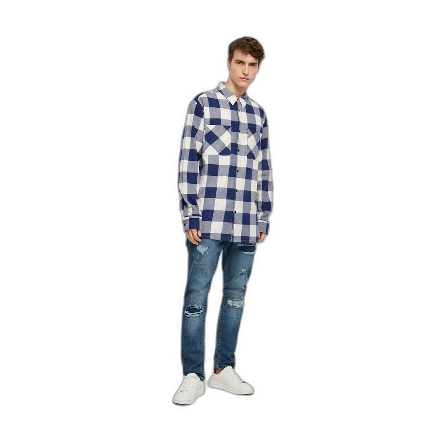 URBAN CLASSICS Camicia Lunga Oversize a Quadri  