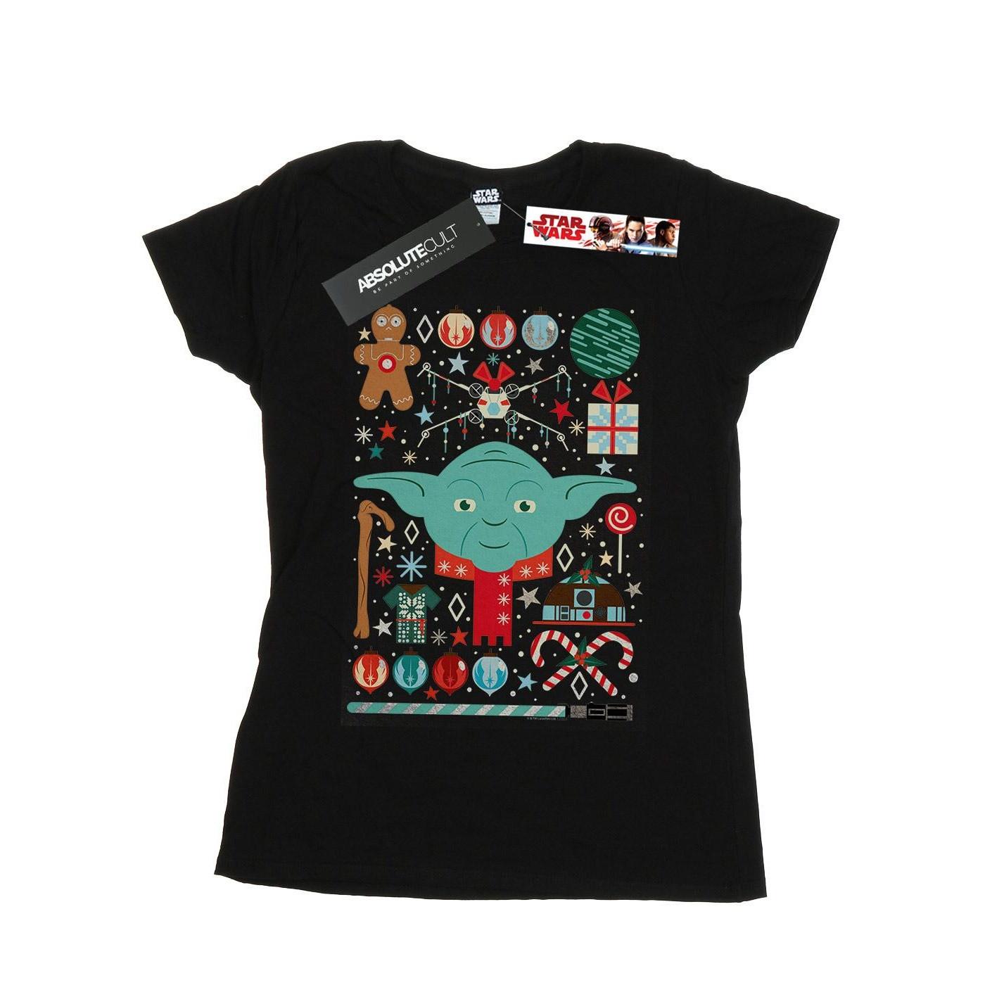 Image of Yoda Christmas Tshirt Damen Schwarz S