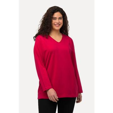 T-shirt coupe Relaxed Fit, col en V et manches longues