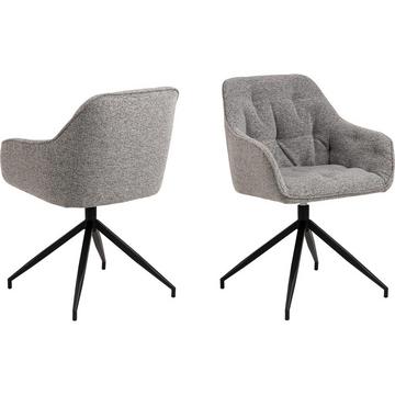 Chaise avec accoudoirs Aaron gris (1 pièce)