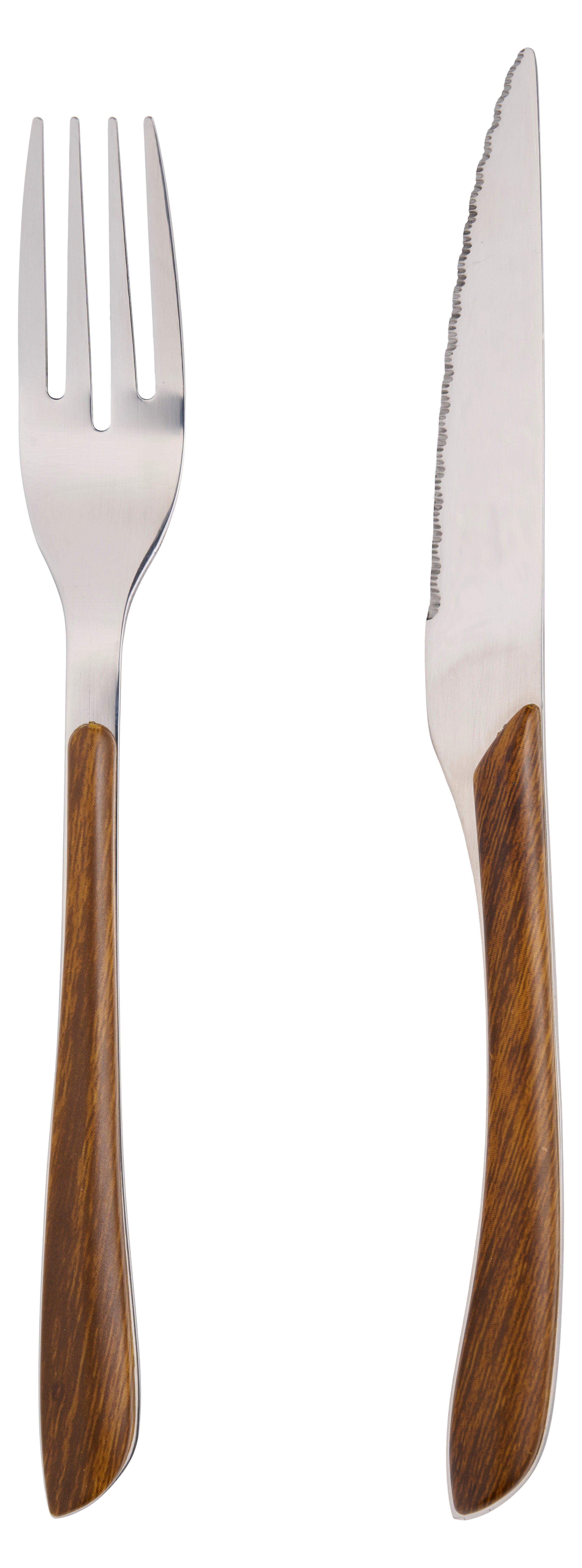 SCHOU Set di posate (4 pezzi) effetto legno  