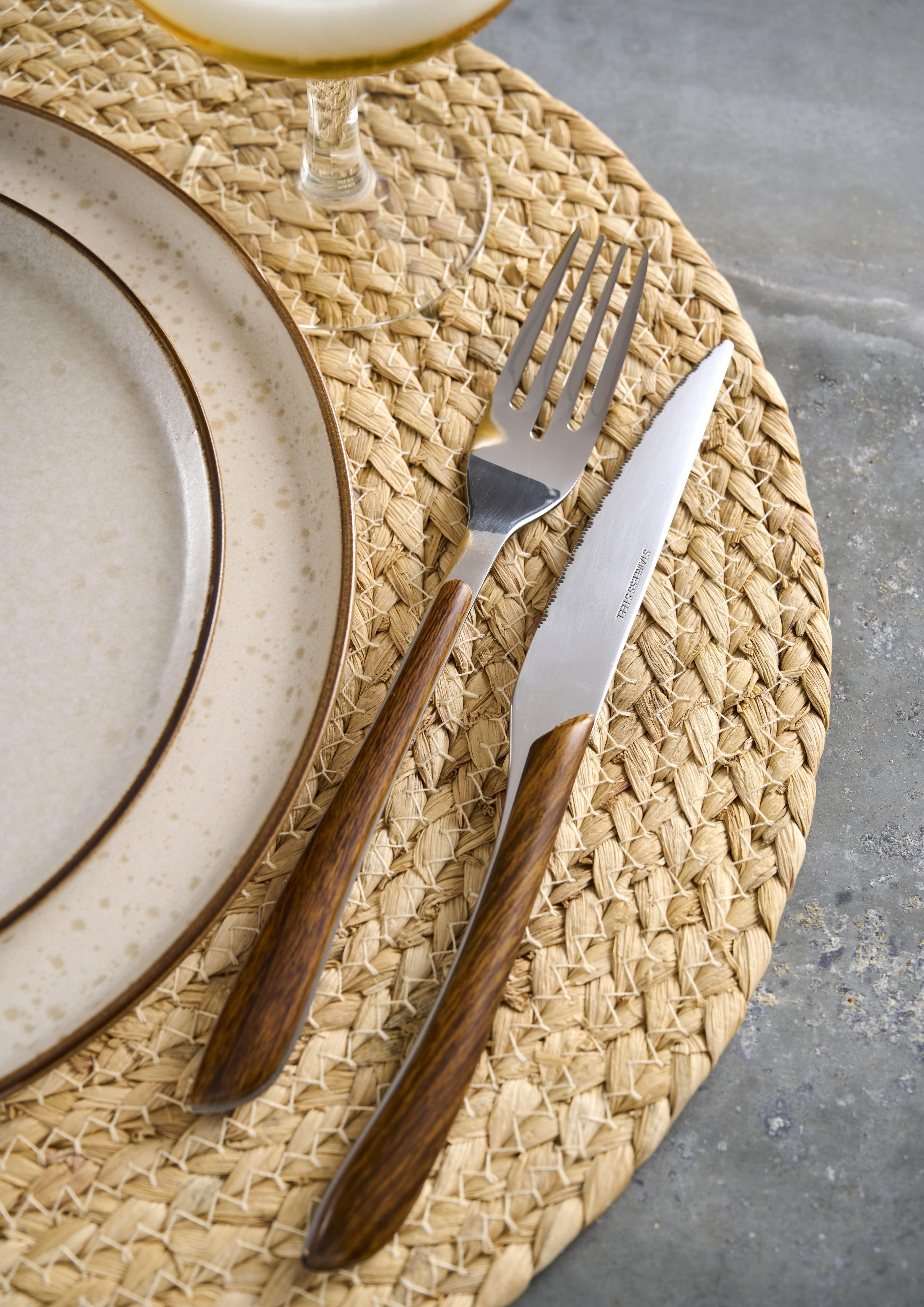 SCHOU Set di posate (4 pezzi) effetto legno  