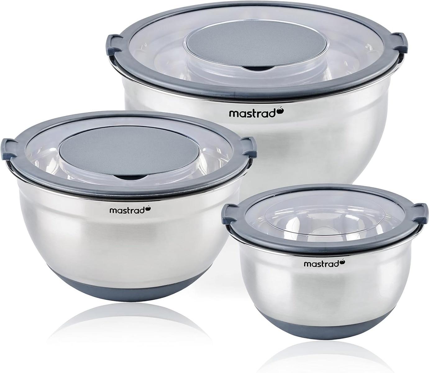 Image of Rührschüssel mit Spritzschutzdeckel 3er-Set Rührschüssel mit Spritzschutzdeckel 3er-Set