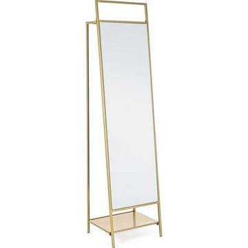 Miroir sur pied Arin avec patère or 46x182