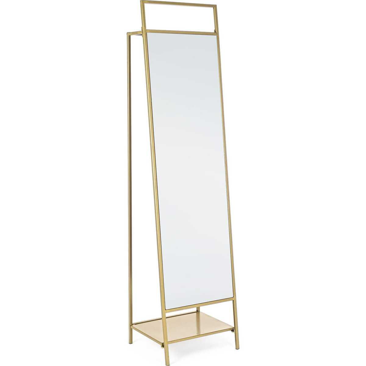 mutoni Specchio a muro Arin con appendiabiti oro 46x182  