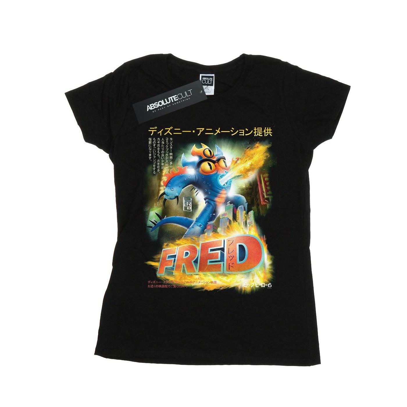 Image of Big Hero 6 Fred Anime Poster Tshirt Damen Schwarz S