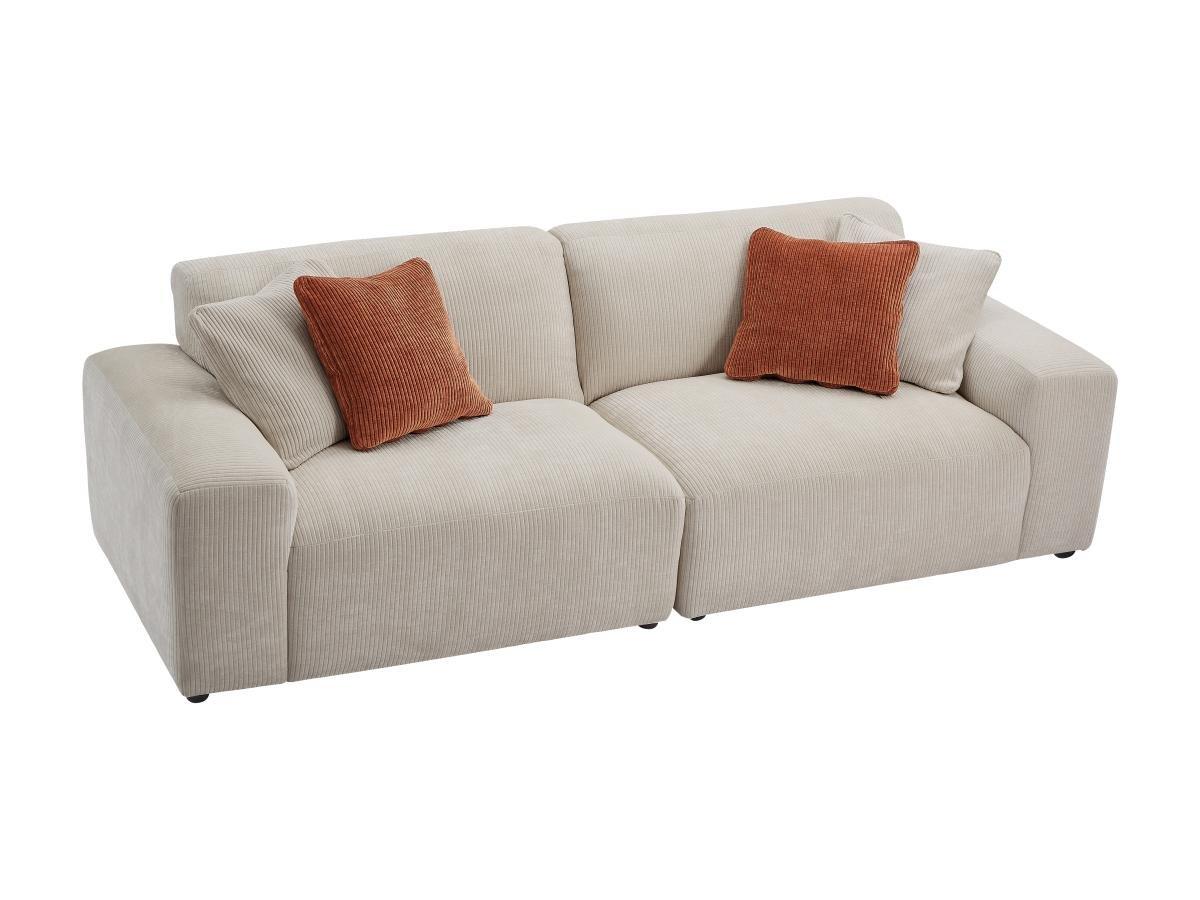 Maison Céphy Sofa 3-Sitzer - Cord - Beige - TIRONO von Maison Céphy  